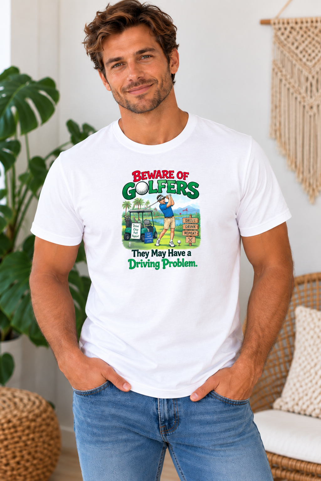 Beware of Golfers – They May Have a Driving Problem | Funny Golf T-Shirt