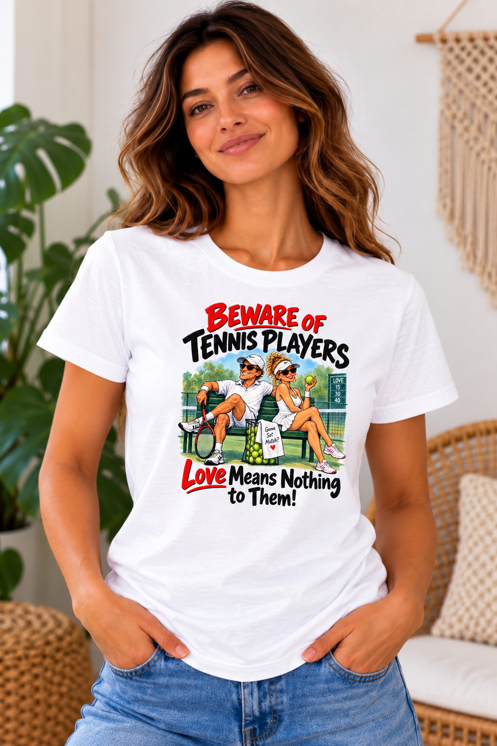 Beware of Tennis Players – Love Means Nothing to Them | Funny Tennis T-Shirt